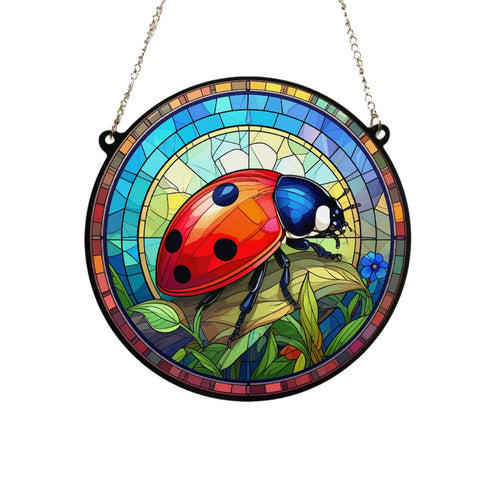 Ladybird Stained Glass Effect Suncatcher